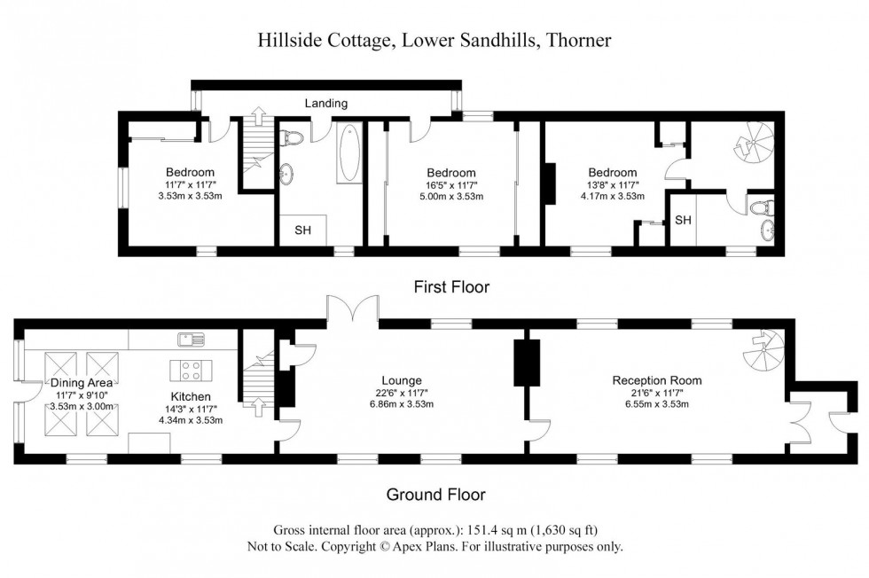 Floorplan for Thorner, Sandhills, Hillside Cottage, LS14
