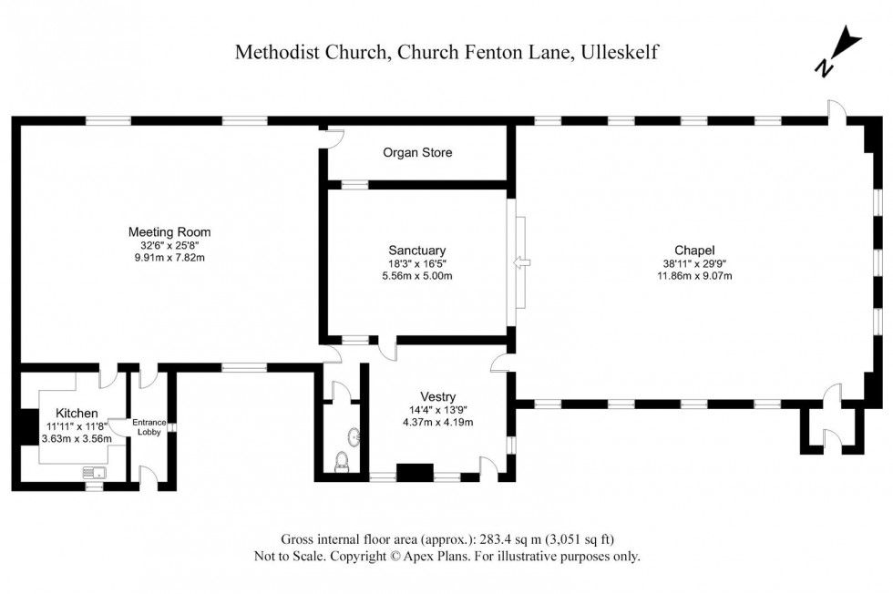 Floorplan for Ulleskelf, Tadcaster, Church Fenton Lane, LS24