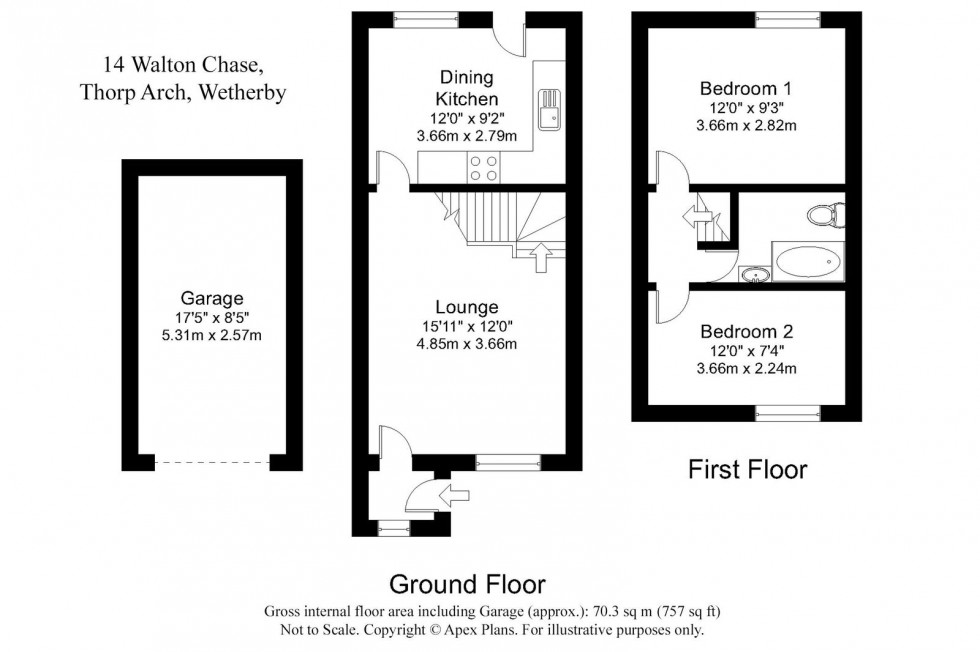 Floorplan for Thorp Arch, Walton Chase, LS23