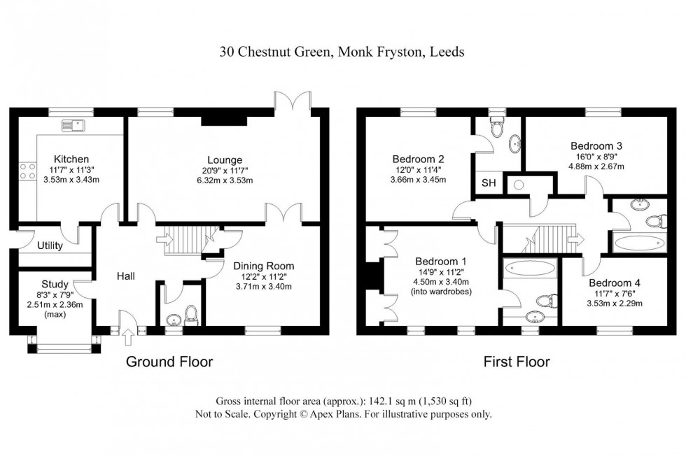 Floorplan for Monk Fryston, Chestnut Green, LS25