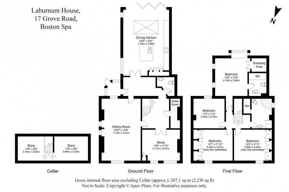 Floorplan for Boston Spa, Grove Road, LS23 