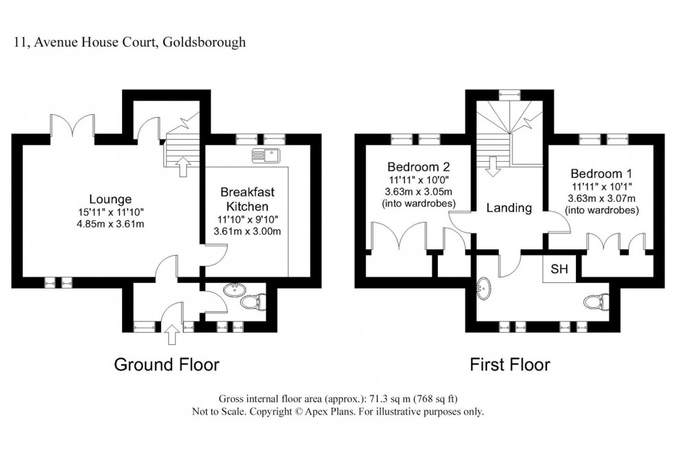 Floorplan for Goldsborough, Knaresborough, Avenue House Court, HG5
