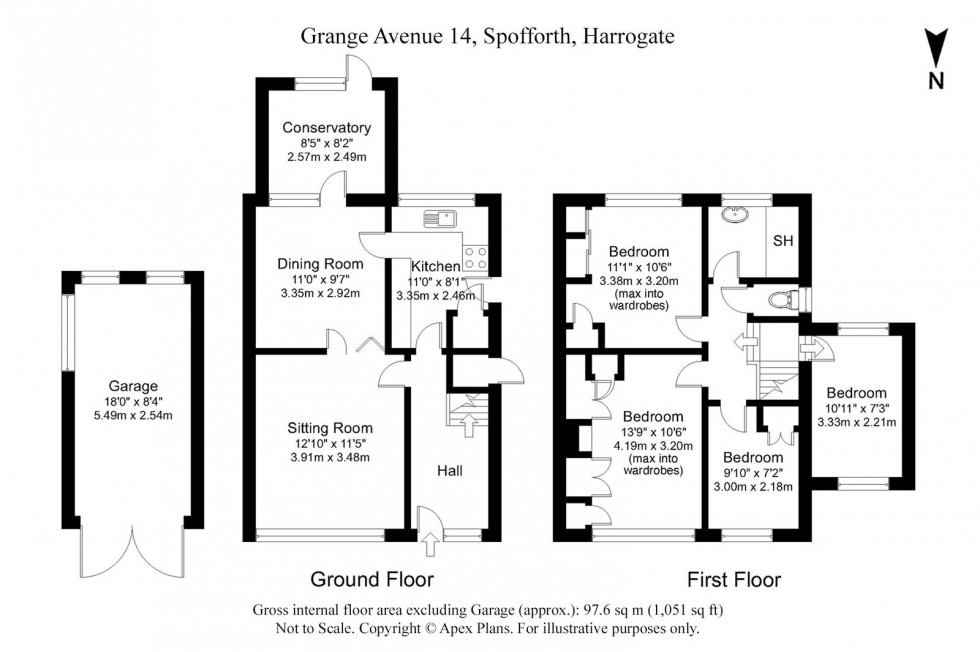 Floorplan for Spofforth, Grange Avenue, HG3