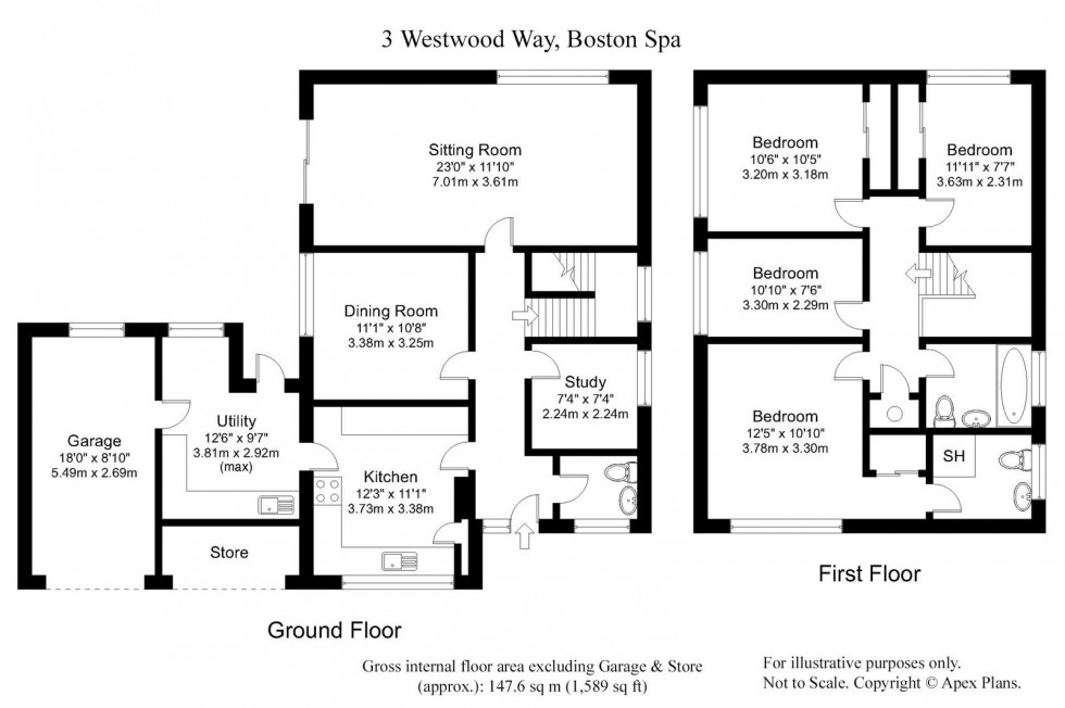 Floorplan for Boston Spa, Westwood Way, LS23 