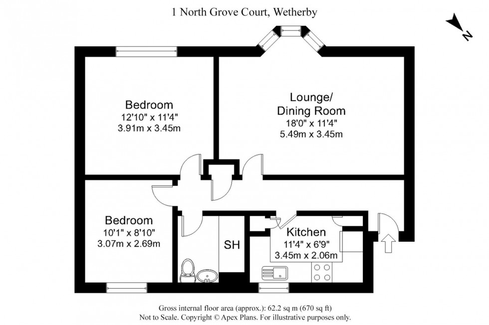 Floorplan for Wetherby, North Grove Court ,LS22