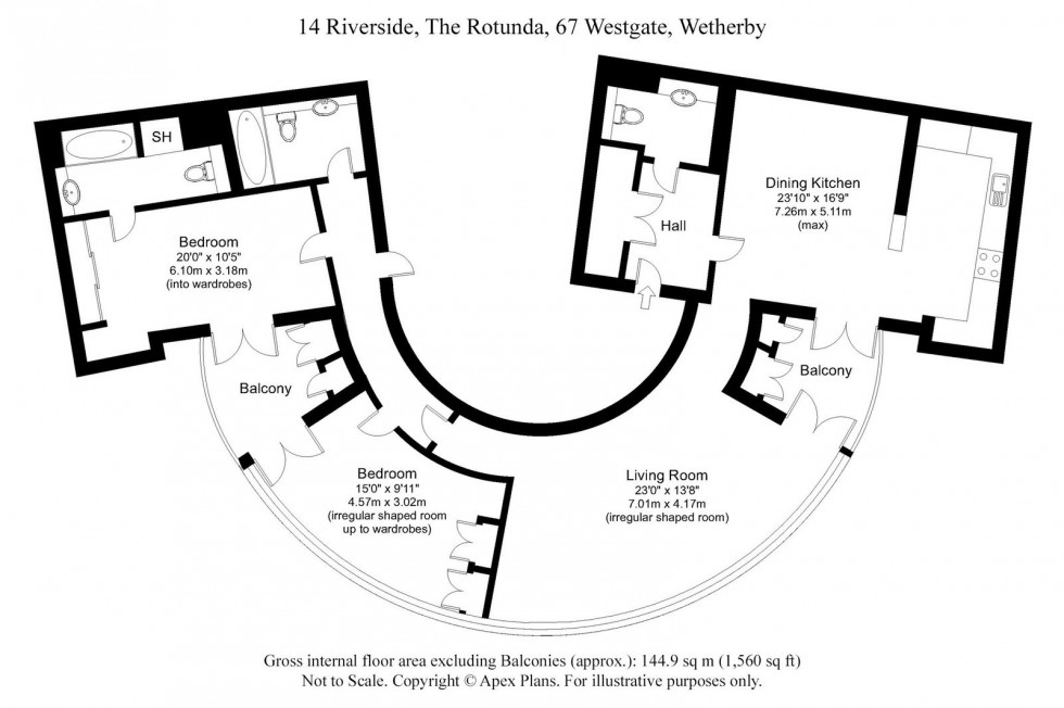Floorplan for Wetherby ~ Riverside, The Rotunda, Westgate, LS22 