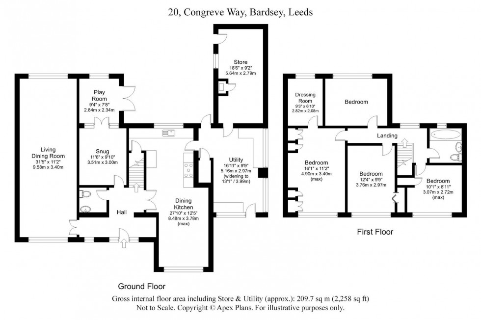 Floorplan for Bardsey, Congreve Way, LS17 