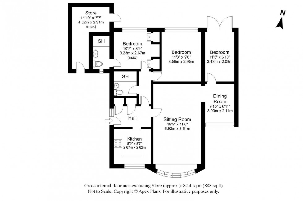 Floorplan for Boston Spa ~  Byland Close, LS23 