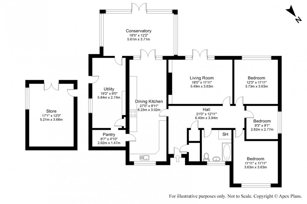 Floorplan for Newton Kyme, Near Tadcaster ~ Oglethorpe Bungalows, Wetherby Road, LS24  