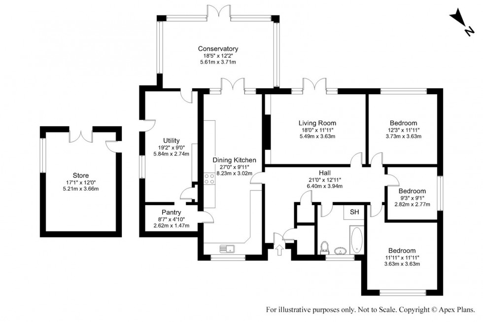 Floorplan for Newton Kyme, Near Tadcaster ~ Oglethorpe Bungalows, Wetherby Road, LS24  