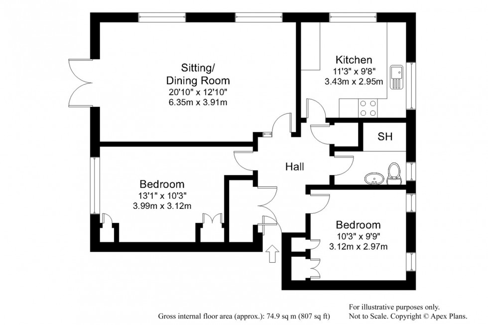 Floorplan for Thorp Arch ~ Thorp Arch Mill, Mill Lane, LS23 