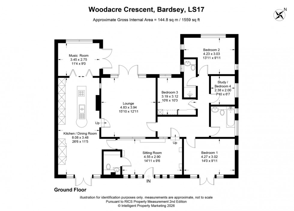 Floorplan for Bardsey ~ Woodacre Crescent, Leeds, LS17 