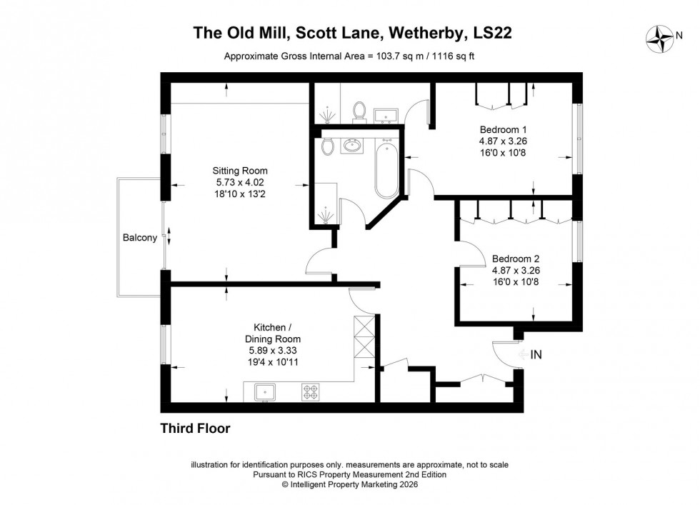 Floorplan for Wetherby ~ The Old Mill, Scott Lane, LS22