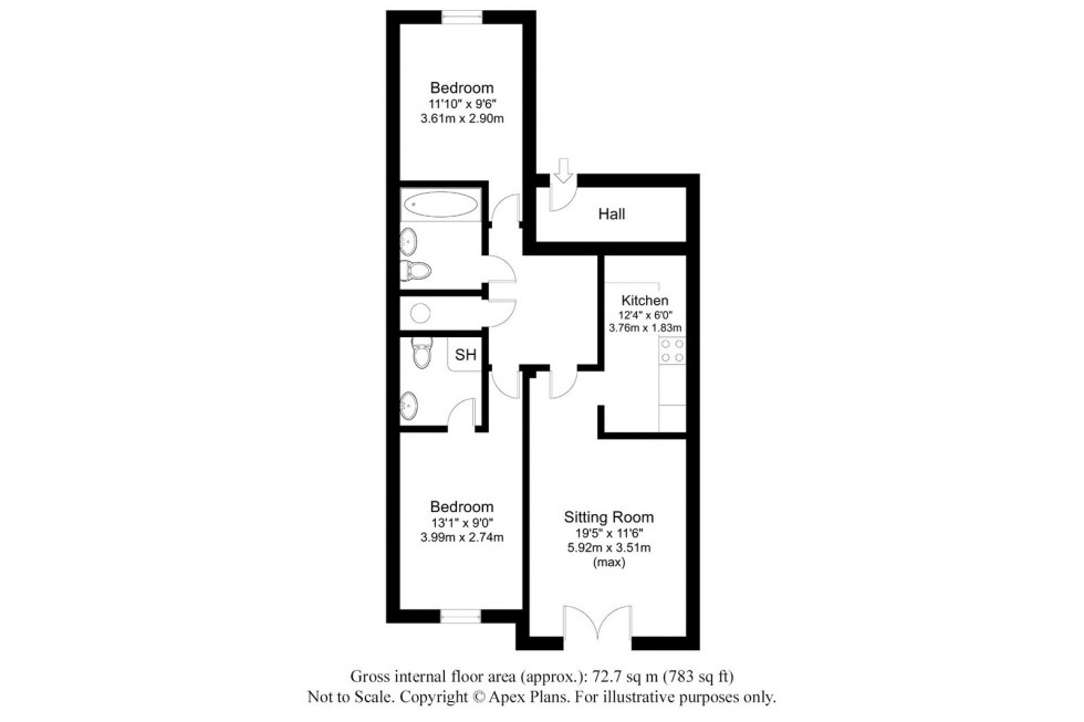 Floorplan for Shadwell ~  Bramble Mews, Leeds, West Yorkshire, LS17 