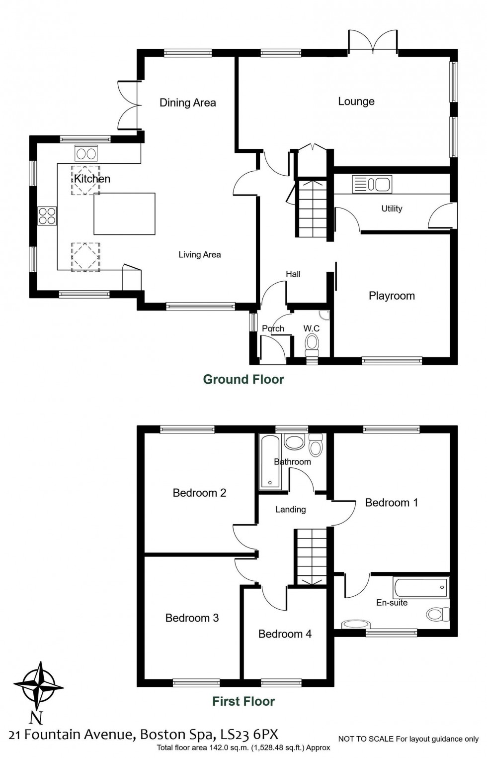 Floorplan for Boston Spa, Fountains Avenue, LS23