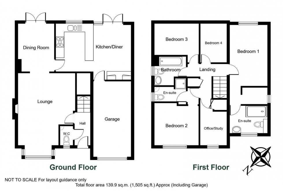 Floorplan for Bishopdale Drive, Collingham, Wetherby, LS22