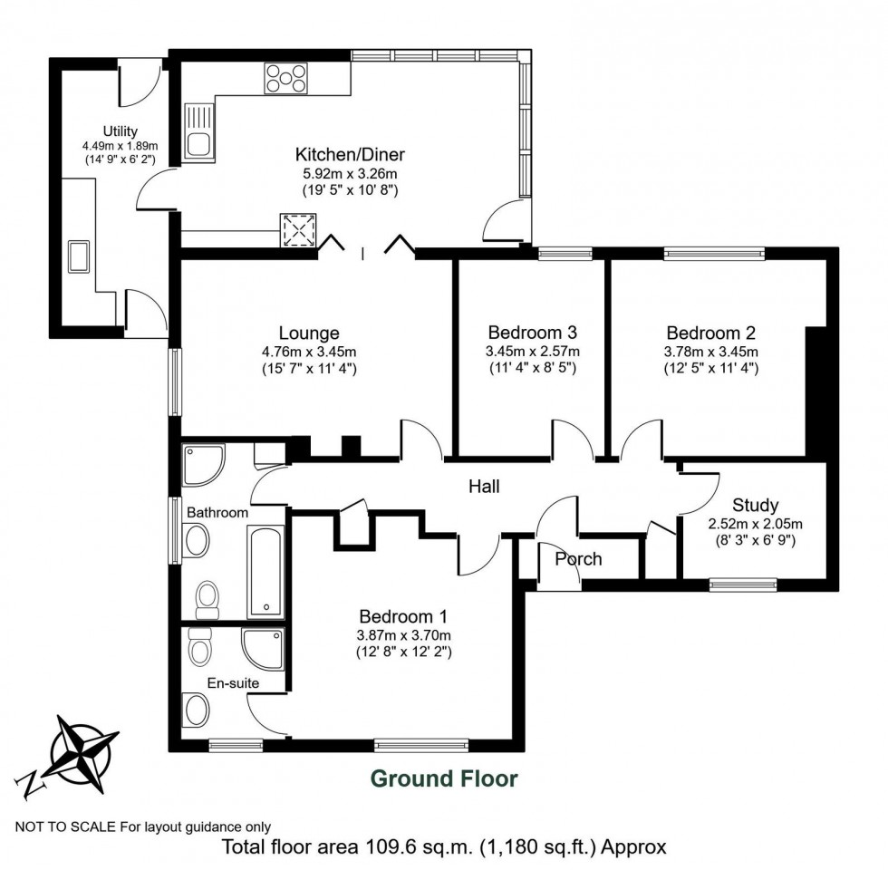 Floorplan for Thorp Arch, Wetherby, Grange Avenue, LS23 