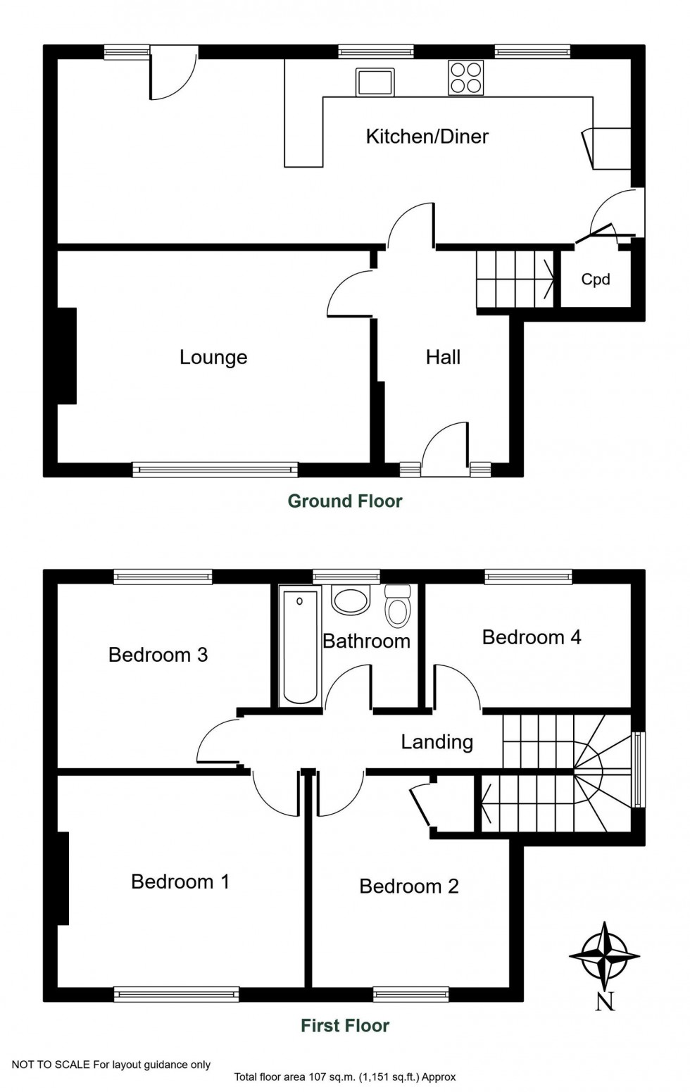Floorplan for Thorp Arch, Grange Avenue, LS23