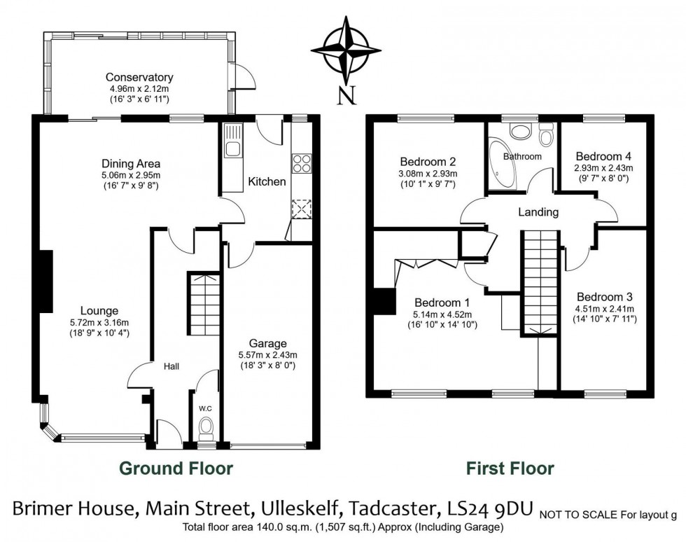 Floorplan for Ulleskelf, Nr Tadcaster, Main Street, LS24